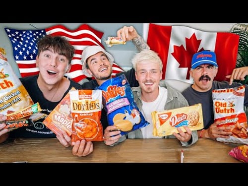 AMERICAN ROOMMATES TRY CANADIAN SNACKS!!! w/ Kian, Bobby & Seb