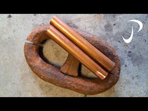 Making a Chef Knife from an Ancient Chain and Copper Pipes