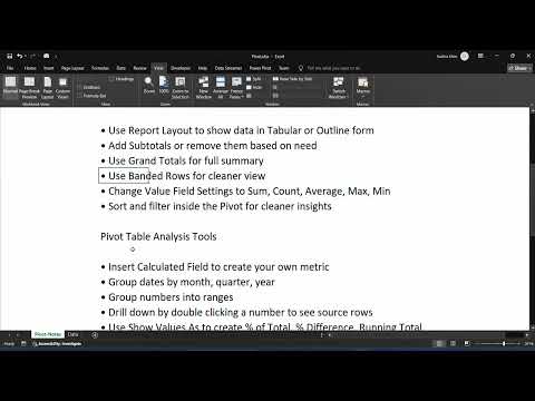 Excel PivotTable Tutorial, Simple Guide to Summaries and Reports