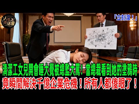 「立刻滾!」清潔工女兒開會睡大覺被總監大罵!當總裁看到她的塗鴉時,竟瞬間解決千億企業危機!所有人都傻眼了!【人生茶話會】#情感故事 #老年生活 #人生感悟 #情感共鸣 #故事分享 #故事#原創