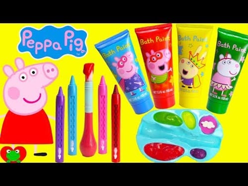 Genie Teaches Colors with Peppa Pig Play with Colorful Paints