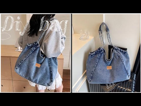 DIY | Shoulder Bag From Old Jeans | Bag No Zipper | Upcycle Crafs | Denim Ideas Bags