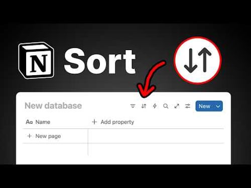 Notion Sort | Notion Tutorial for Beginners