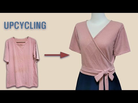 DIY Upcycling a T-Shirt|/티셔츠 리폼/면티/블라우스/흰티/Blouse/Reform Old Your Clothes/안입는옷 리폼/Refashion/옷수선/옷만들기