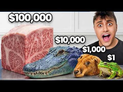 $1 vs $100,000 Cooking Exotic Meats!