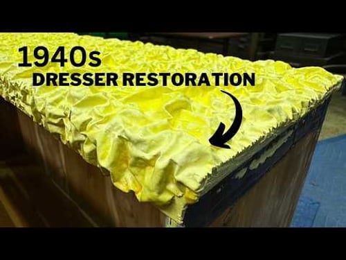 Ep. 120 A $15 ANTIQUE Nasty PAINTED Dresser RESTORATION You Have to See!