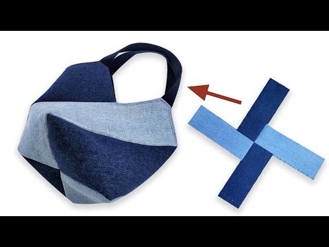 Make a bag from jeans scraps in 30 minutes/Jeans upcycling