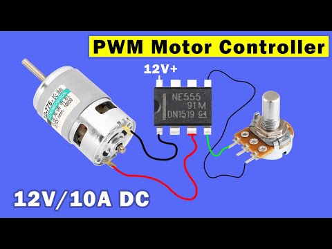 Make a 12V DC motor speed controller using NE555 IC, PWM controller