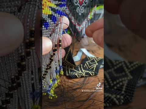 Як зробити низки,торочки,висюльки на гердані.Гердан із бісеру.