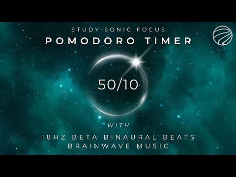 3 HOUR STUDY WITH POMODORO TIMER (50/10) | Chill Beta Binaural Beats Music for Study Exams & Focus