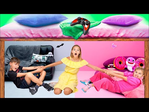 Geheimraum unter dem Bett | Sammlung der besten Herausforderungen für Kinder mit Vania und Mania