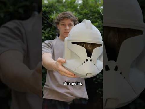 Smoothing out this cardboard Clone Helmet…