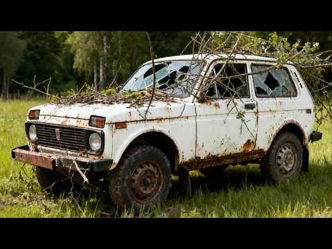 A Man Completely Restores an Old car Lada Niva