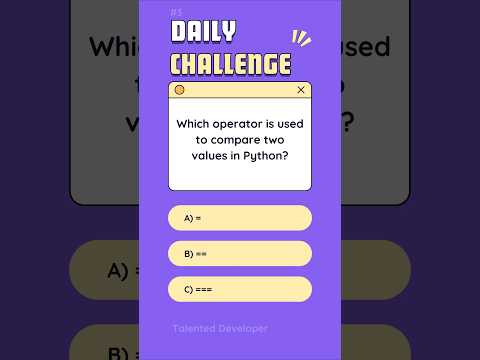 Which Operator Compares Two Values in Python? 🤔 #Shorts #python #trending