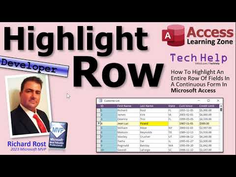 How To Highlight An Entire Row Of Fields In A Continuous Form In Microsoft Access
