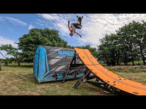 THE BACKYARD MOUNTAIN BOARD BUILD GETS CRAZY - FIRST BACKFLIP!!