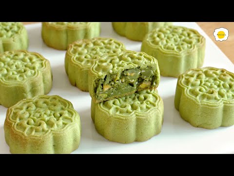 Crispy Pistachio Mooncake Recipe 脆皮开心果月饼食谱 Recette de gâteau de lune croustillant aux pistaches