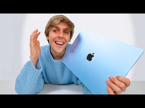 MacBook Air Sky Blue Unboxing + Setup 🩵 (M4 2025)