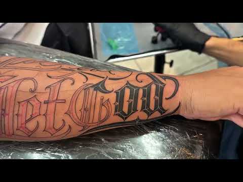23-Year-Old Tattoo Artist Creates a Masterpiece | Full Lettering Time Lapse