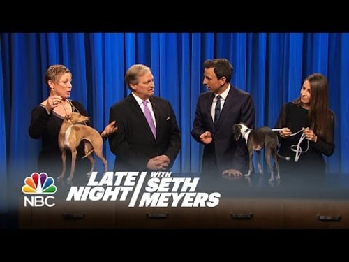 Seth's Dog Frisbee vs. the Champion Italian Greyhound - Late Night with Seth Meyers