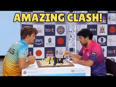 An Amazing Clash Between Magnus Carlsen vs Hikaru Nakamura
