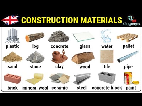 Construction materials vocabulary in English
