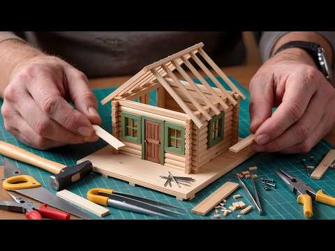 Building a MINI LOG CABIN From Scratch | Realistic Tiny House Project @miniature_nebatki