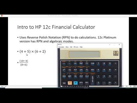 Intro to HP 12c Financial Calculator