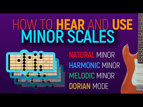 How to hear & use the minor scales on guitar (Natural Minor, Melodic, Harmonic & Dorian Mode) EP542