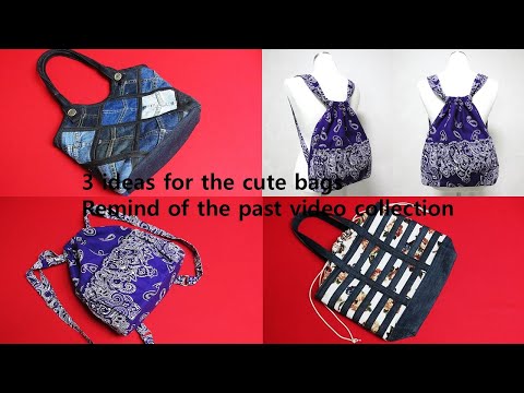 DIY"귀여운 가방" 을 위한 3종류 "끝내주는" 아이디어!/patchwork tote/bamboo basket tote/drawstring backpack/old jeans