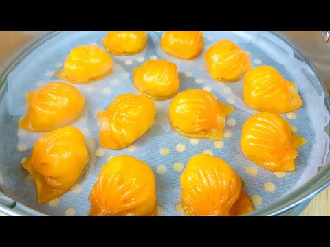 红萝卜虾饺Carrots Shrimp Dumplings