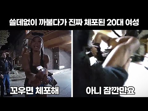 체포해보라고 도발하자 바로 체포해버리는 미국 경찰