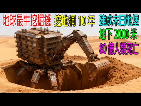 地球最猛挖掘機,挖地洞10年,建成末日地堡,地下2000米,容納1萬人!地球80億人死亡