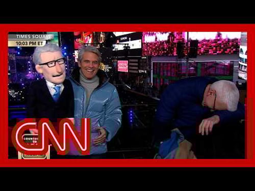 Anderson and Andy were given puppets of each other. Chaos ensued. | CNN New Year's Eve 2026