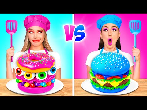 Рожева VS Синя Їжа Кулінарний Челендж від BaRaDa Challenge