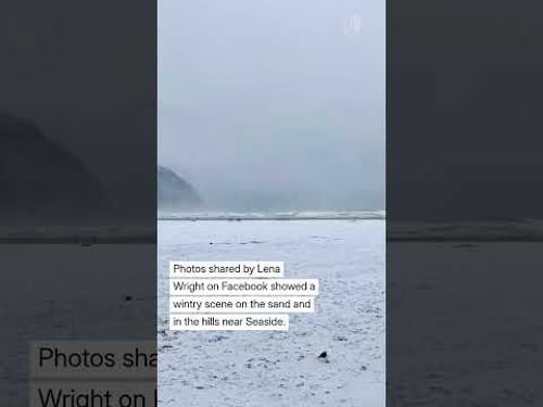Check out photos of rare snow on the Oregon coast