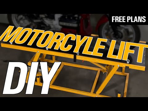 (Full length) DIY Motorcycle Workshop Lift Table Complete build / FREE PLANS included