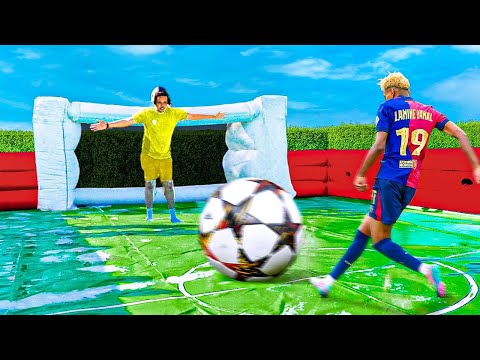 CHAMPIONS LEAGUE SLIP N SLIDE FOOTBALL MATCH!!
