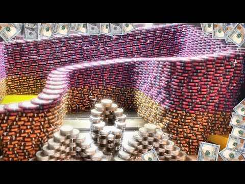 🎰$50,000,000 HIGH RISK COIN PUSHER BUY-IN! WORLD RECORD Poker Chip STAIRCASE! (BIGGEST WIN EVER)💰🎲