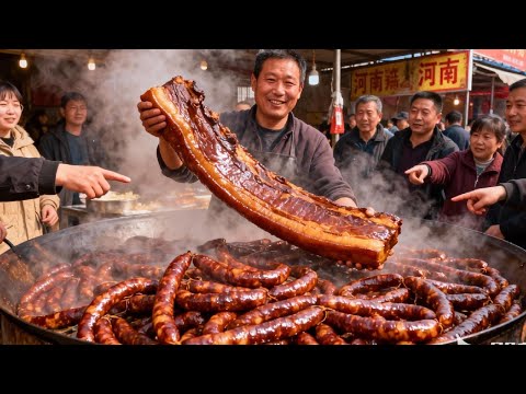 河南大哥卖灌肉,一年只做3个月,全用梅花肉,3个月要用20万斤肉【好食勇哥】