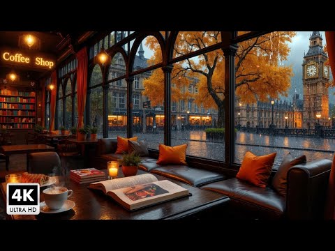 Relaxing Jazz Music For A Few Rainy Autumn Days π Cozy Coffee Shop Space for Study & Work #8