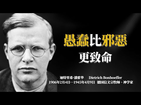 德國牧師的臨終預言正在發生:毁灭世界的不是恶人,而是愚蠢!爲什麽蠢人比壞人更危險? #潘霍華 #愚蠢與邪惡 #獨立思考#社會心理學#歷史反思