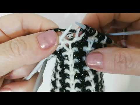 Ленивый жаккардовый узор для носочков спицами. Красивый узор для вязания по кругу#носки #вязание