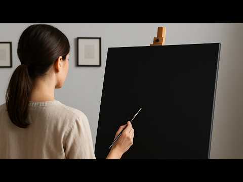 This Black Canvas Painting Will Touch Your Heart | Easy & Relaxing Acrylic Painting