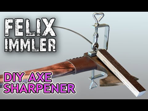 👉 Axe Sharpener made of two Fret Saw Clamps.👈 Easy, inexpensive and precise! For Convex-Grind