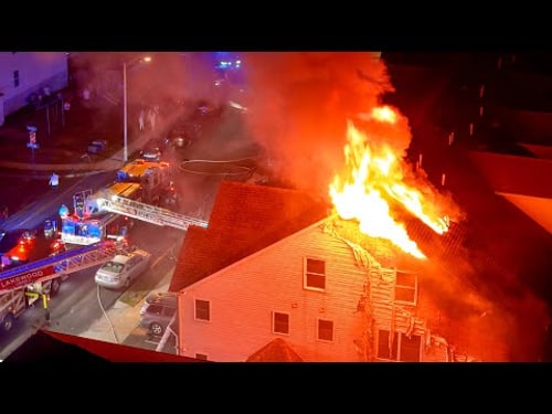 Major Fire in Lakewood NJ 2-Alarm Fire: Heavy Fire & Roof Collapse Threat 8/7/25