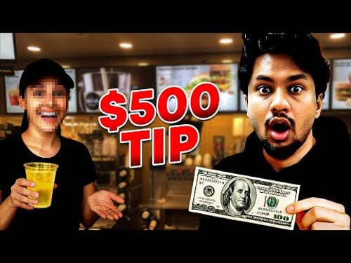 Tipping 500$ for cup of water.!