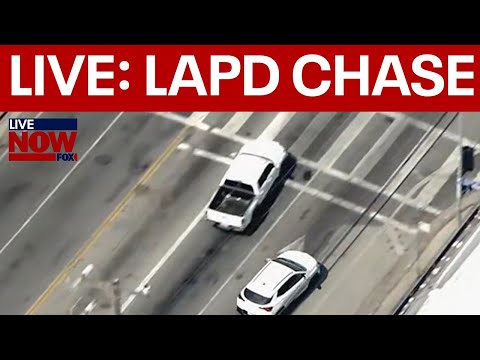 SKYFOX: 'Heavily-armed' suspect in police chase of vehicle in LA