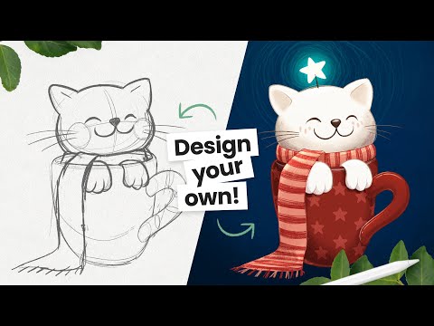 How To Draw Cute Animals In A Cup (Cat, Dog, Bunny & more) β’ Step-by-step tutorial