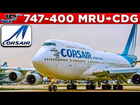 Corsair Boeing 747-400 Cockpit Mauritius🇲🇺 to Paris🇫🇷